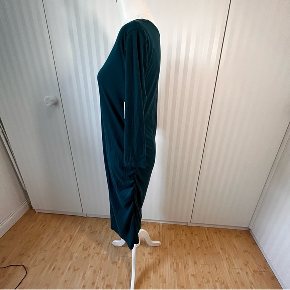 NWT Isabel Maternity by Ingrid and Isabel teal ribbed stretch vneck dress Size L - Picture 2 of 12